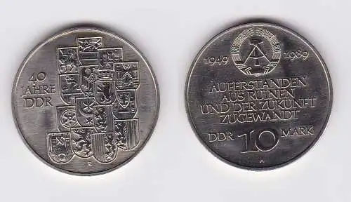 DDR Gedenk Münze 10 Mark 40.Jahrestag der DDR 1989 (121310)