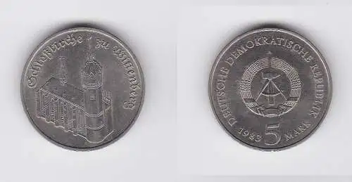 DDR Gedenk Münze 5 Mark Schloßkirche zu Wittenberg 1983 Stempelglanz (129092)