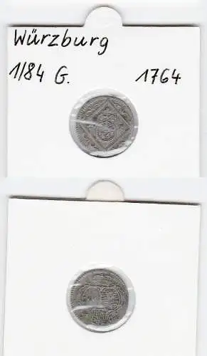 1/84 Gulden Silber Münze Würzburg 1764 (111133)
