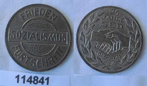 DDR Medaille 25 Jahre SED 1946-1971 Frieden Sozialismus Fortschritt (114841)
