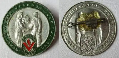 DDR Blech Abzeichen 10 Jahre Volkssolidarität 1945-1955 (142777)