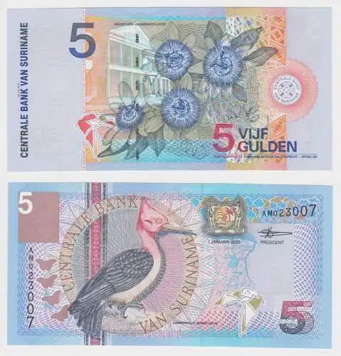 5 Gulden Banknote Suriname 2000 Pick 146 bankfrisch UNC (153306)