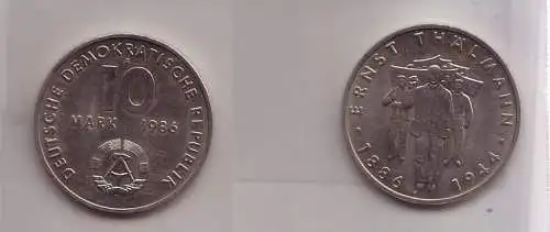 DDR Gedenk Münze 10 Mark Ernst Thälmann 1986 (111806)