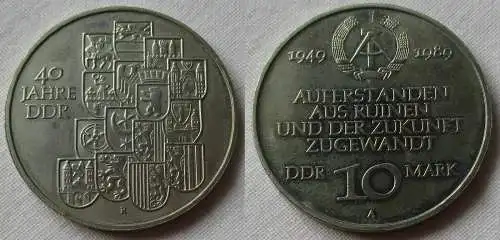 DDR Gedenk Münze 10 Mark 40.Jahrestag der DDR 1989 (128404)