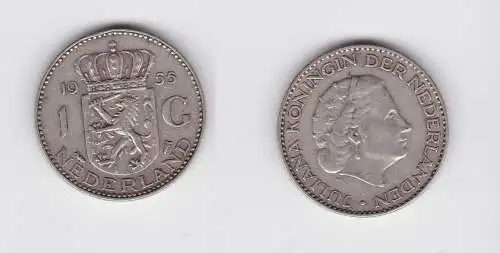 1 Gulden Silber Münze Niederland 1955 (134576)