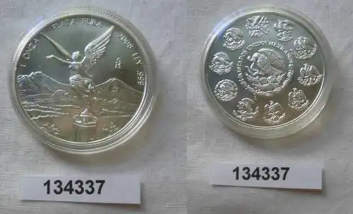 1 ONZA PLATA PURA Münze Mexiko 1 Unze 999 Silber 2008 Stgl (134337)