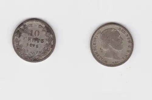 10 Cent Silber Münze Niederlande 1873 (134481)