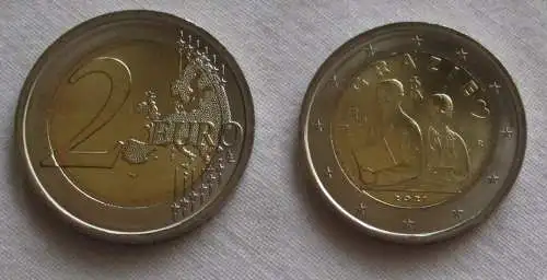 2 Euro Gedenkmünze Italien, Grazie, Berufe im Gesundheitswesen 2021 Stg.(159012)