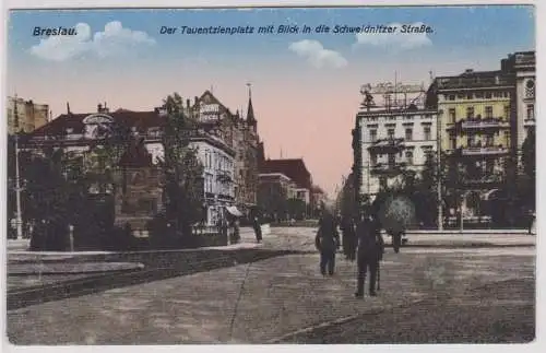 901520 Ak Breslau der Tautzienplatz mit Blick in die Schweidnitzer Straße 