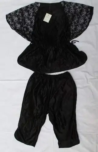 DDR sexy Nachtwäsche Fledermausärmel schwarz Dederon Gr. m94 Graziella (141160)