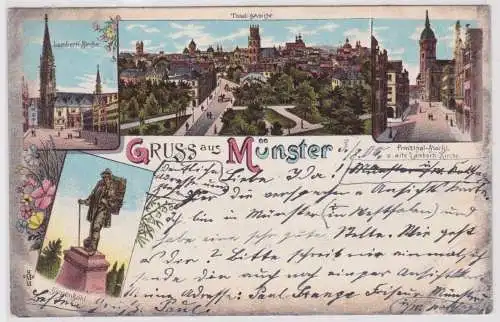 901662 Ak Lithographie Gruß aus Münster in Westfalen 1900