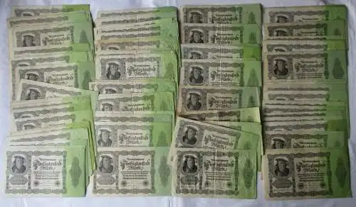 Sammlung mit 100 Banknoten 50000 Mark 1922 Ro. 79 (136440)