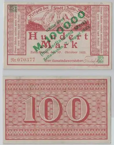 100000 Mark Banknote Stadt Zella Mehlis 7.8.1923 (154781)