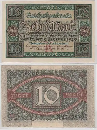 10 Mark Banknote Berlin 6.Februar 1920 Rosenberg 63 a fast kassenfrisch (165494)