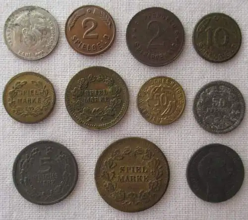 Konvolut 11x Spiel Geld überwiegend dt. Reich 1857-1949 (101151)