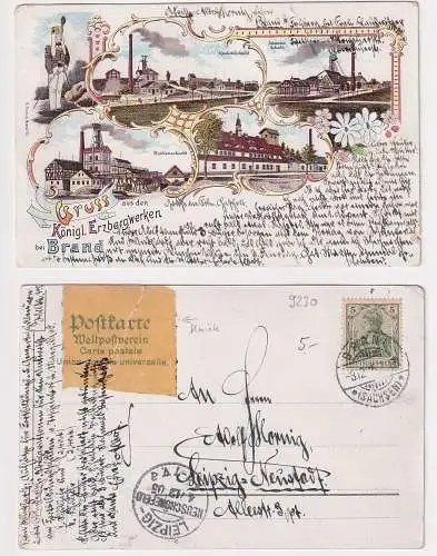 39019 AK Gruss aus den königlichen Erzbergwerken bei Brand - Frankenschacht 1905