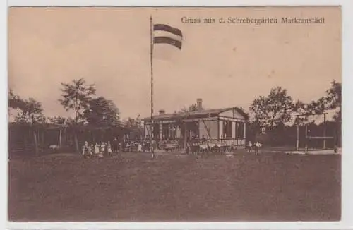 99852 AK Gruss aus den Schrebergärten Markranstädt - Vereinshaus m. Gartenpartie