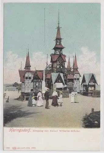 65573Ak Heringsdorf Eingang zur Kaiser Wilhelm Brücke um 1900