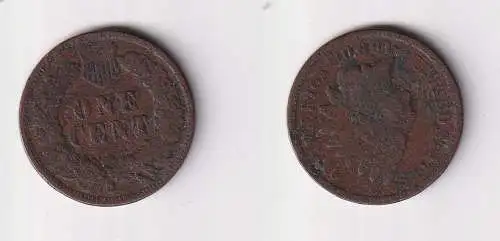 1 Cent Kupfer Münze USA 1890 s (110063)