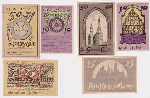 3 Banknote Notgeld Hansestadt Lemgo 1921 (168444)