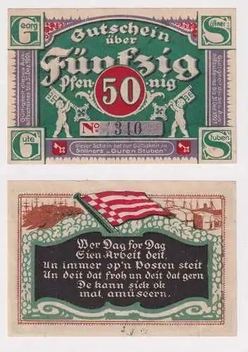 50 Pfennig Banknote Notgeld Bremen Georg Söllners Gute Stuben 1921 (168761)