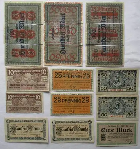 18 Banknoten Notgeld Stadt Düren 1918-1921 (152509)