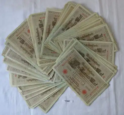 Sammlung mit 100 Banknoten 1000 Mark 1910 Deutschland Rosenberg 45 (106847)