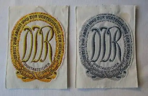 2x Aufnäher Sportabzeichen DDR Bereit zur Arbeit und zur Verteidigung...(116764)