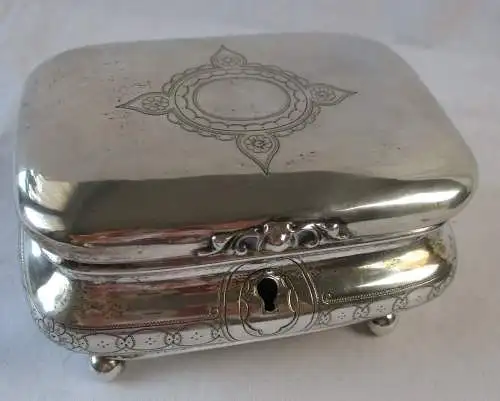 antike 750er Silber Schatulle Dose Willy Posner Pforzheim um 1920 (101913)