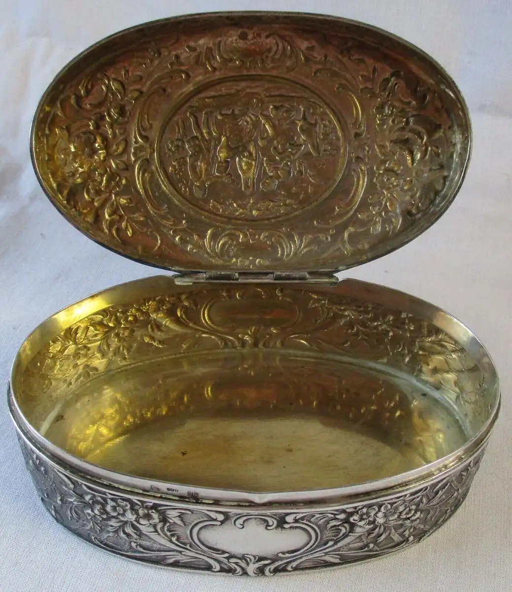 antike 800er Silber Zuckerdose Jean L. Schlingloff  Hanau um 1920 (107378) 2