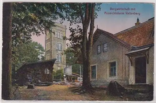 57109 Ak Bergwirtschaft mit Aussichtsturm Valtenberg 1923