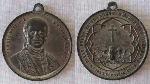 alte Medaille Pabst Leo XIII Pontivex Maximus Anno I (104968)