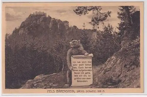 89582 Ak Fels Bärenstein Sächsische Schweiz 1926