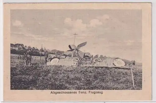 75864 Feldpost Ak abgeschossenes französisches Flugzeug 1917