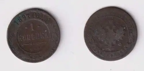 1 Kopeke Kupfer Münze Russland 1897 f.ss (122646)