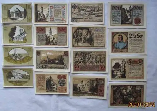 16 Banknoten 10 Heller bis 4 Kronen Notgeld Kurort Bad Hall (168845)