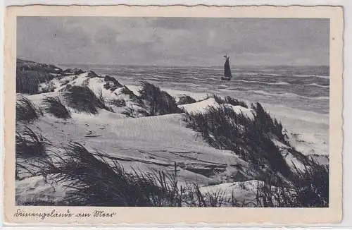33511 Ak Ostseebad Lubmin Dünengelände am Meer 1939 Reklame Café Zur Waldheide