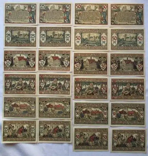 24 Banknoten Brandnotgeld Stadt Raguhn August 1921 (125319)