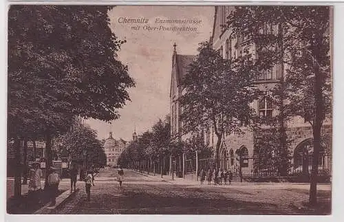 88859 Ak Chemnitz Enzmannstrasse mit Ober Postdirektion 1916