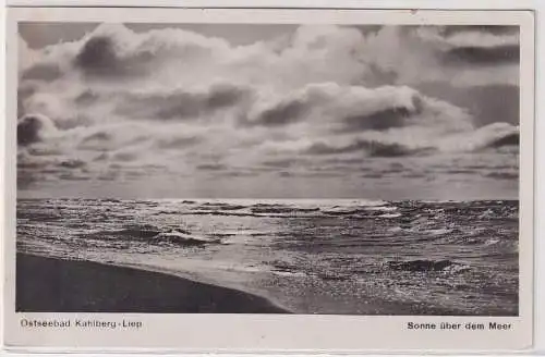 07526 Foto Ak Ostseebad Kahlberg-Liep Krynica Morska-Lipa Sonne über Meer 1936