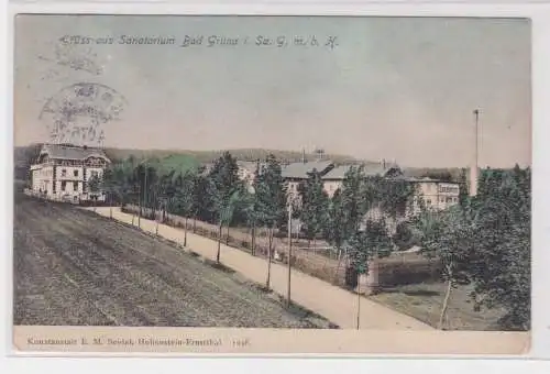 36008 Ak Gruss aus Sanatorium Bad Grüna in Sachsen G.m.b.H. Straßenansicht 1907