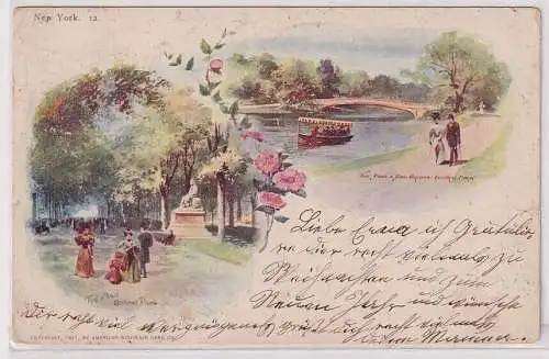 57824 Ak Lithografie New York Central Park 1900