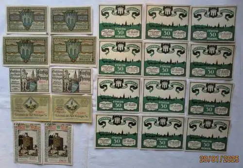 22 Banknoten Notgeld Stadt Kitzingen a.M. 1921 (160550)