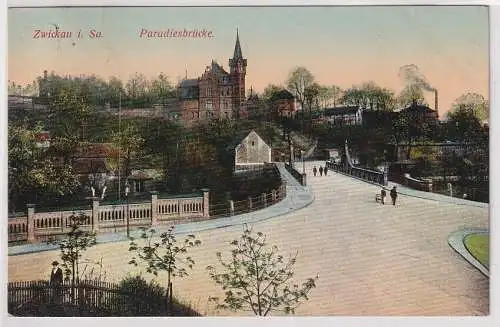 53781 Ak Zwickau  i. Sa. Paradiesbrücke 1913