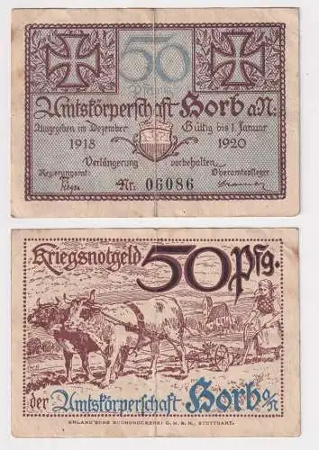 50 Pfennig Banknote Notgeld Amtskörperschaft Horb a.N. 1918 (154392)