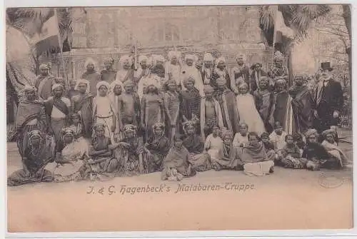 24065 Ak J.&G. Hagenbeck´s Malabaren-Truppe Inder um 1900