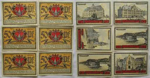 6 Banknoten Notgeld Stadt Wittenberge um 1921 (169976)
