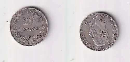 20 Centesimi Silber Münze Italien Vittorio Emanuele II. 1863 ss (133008)