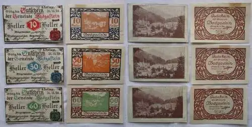 6 Banknoten 10 bis 60 Heller Notgeld Gemeinde Badgastein (168569)