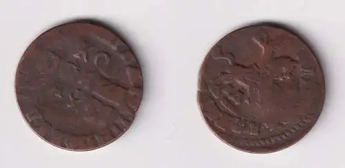 1 Kopeke Kupfer Münze Russland Peter der Große 1713 s/ss (105878)